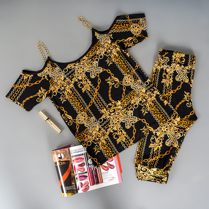 ست تاپ شلوارک زنانه طرح زنجیر مدل Sima