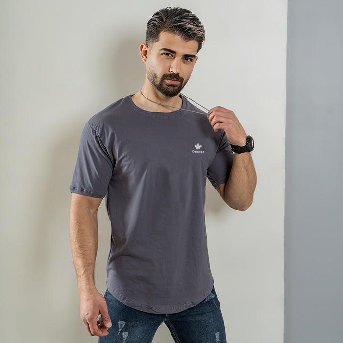 تیشرت مردانه طوسی مدل Canada