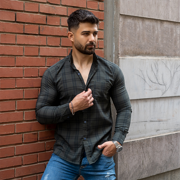 پیراهن مردانه سبزمدل Tanpoosh