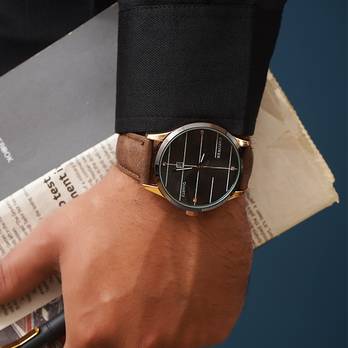 ساعت مچی قهوه ای empower مدل Quartz