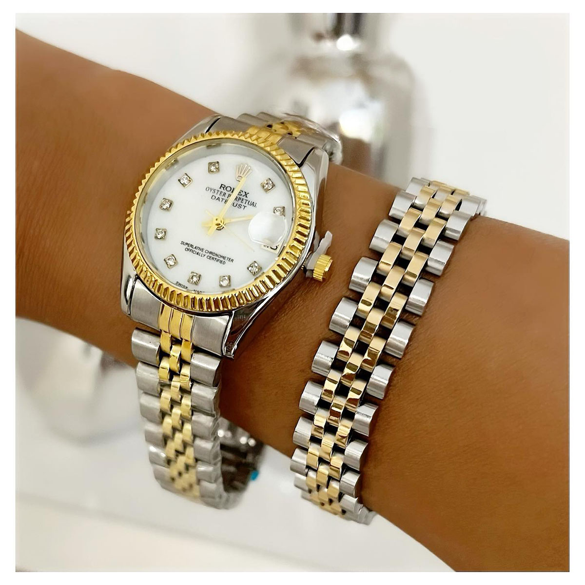 دست بند دو رنگ مدل Rolex