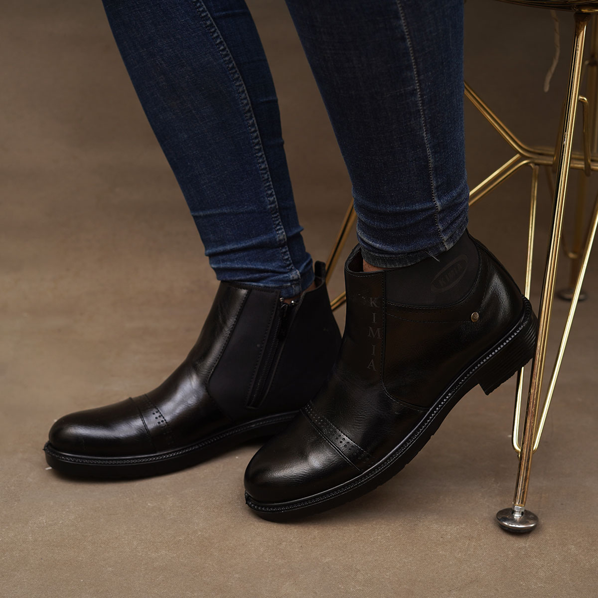 نیم بوت مشکی مردانه مدل Shahin