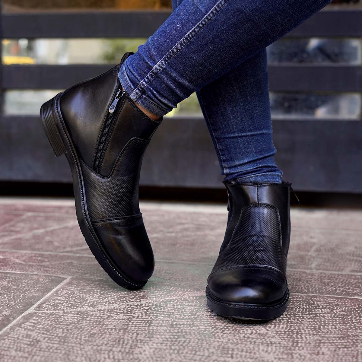 نیم بوت مشکی مردانه مدل Shadmehr