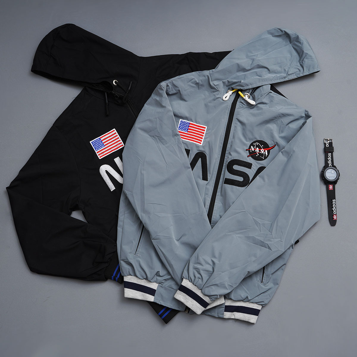 کاپشن مردانه طوسی مدل NASA