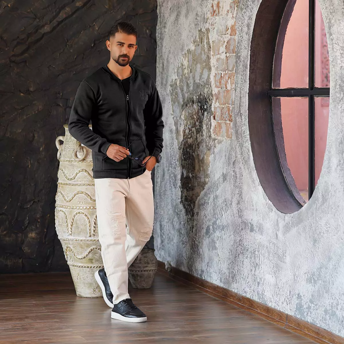 سوییشرت مردانه مشکی مدل wendi