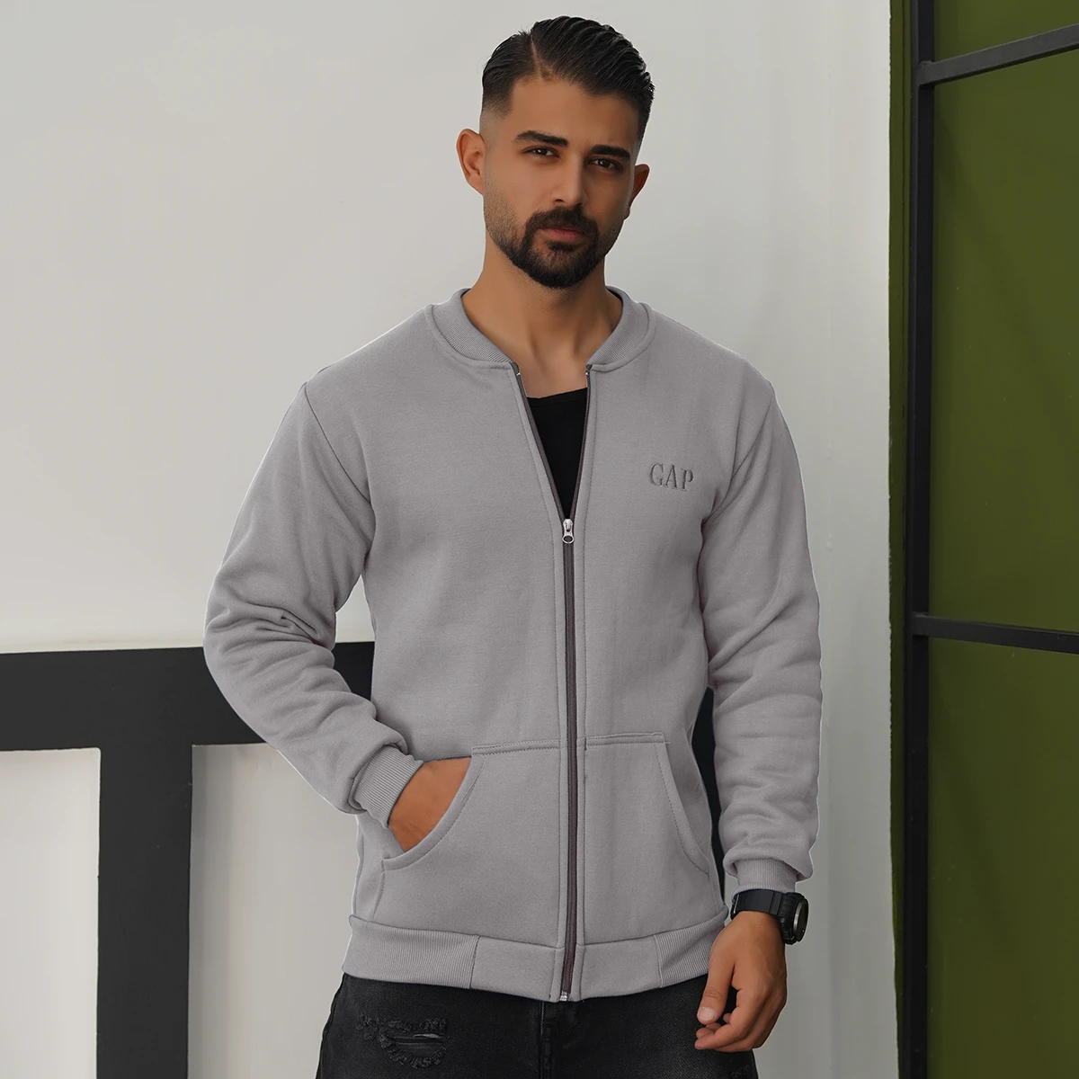 سوییشرت مردانه طوسی مدل GAP