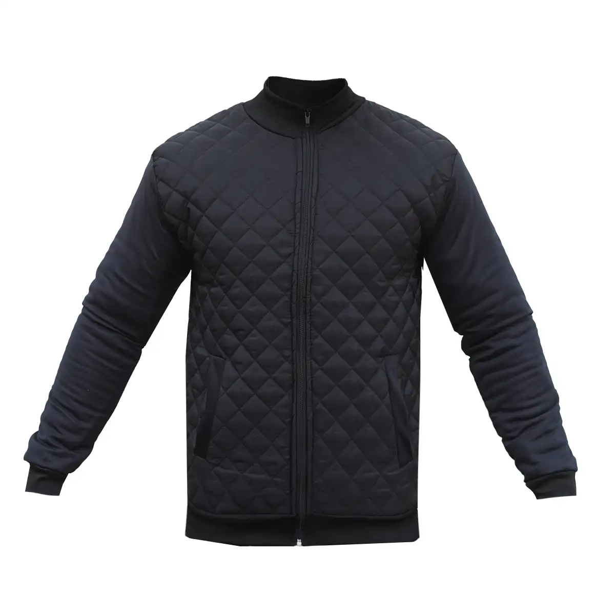 کاپشن بادی طرح لوزی مردانه مشکی مدل Karo