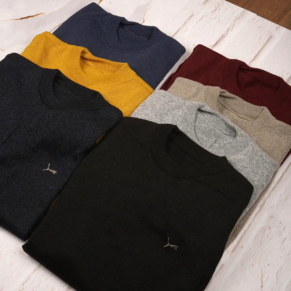 پلیور یقه گرد پوما مشکی مدل Danyal