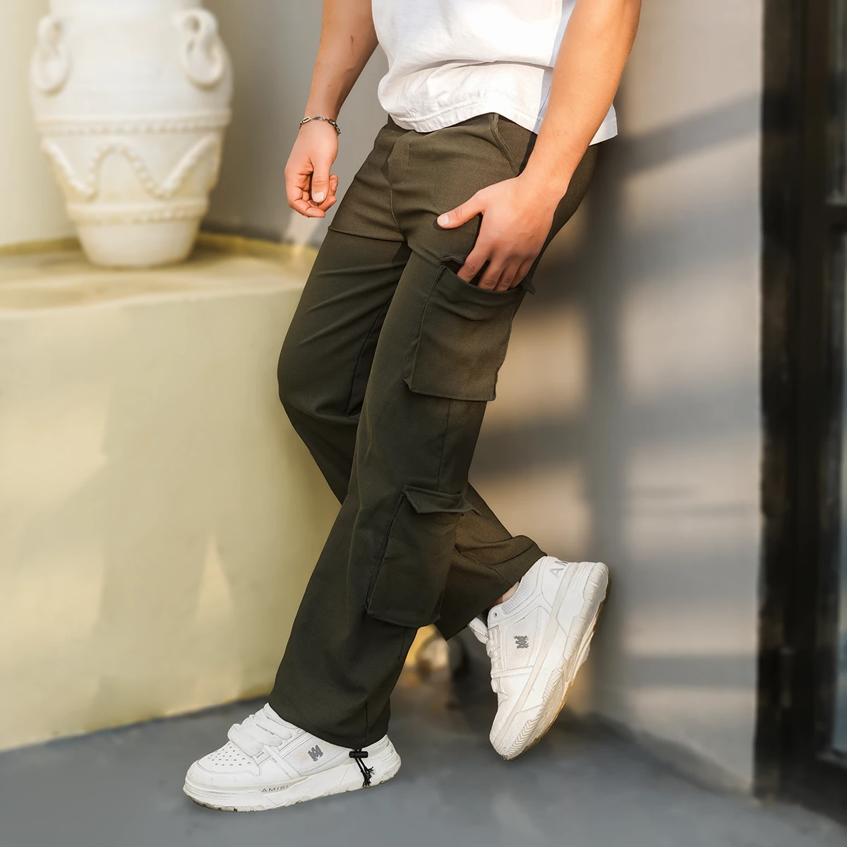 شلوار کارگو مردانه سبز مدل ARON