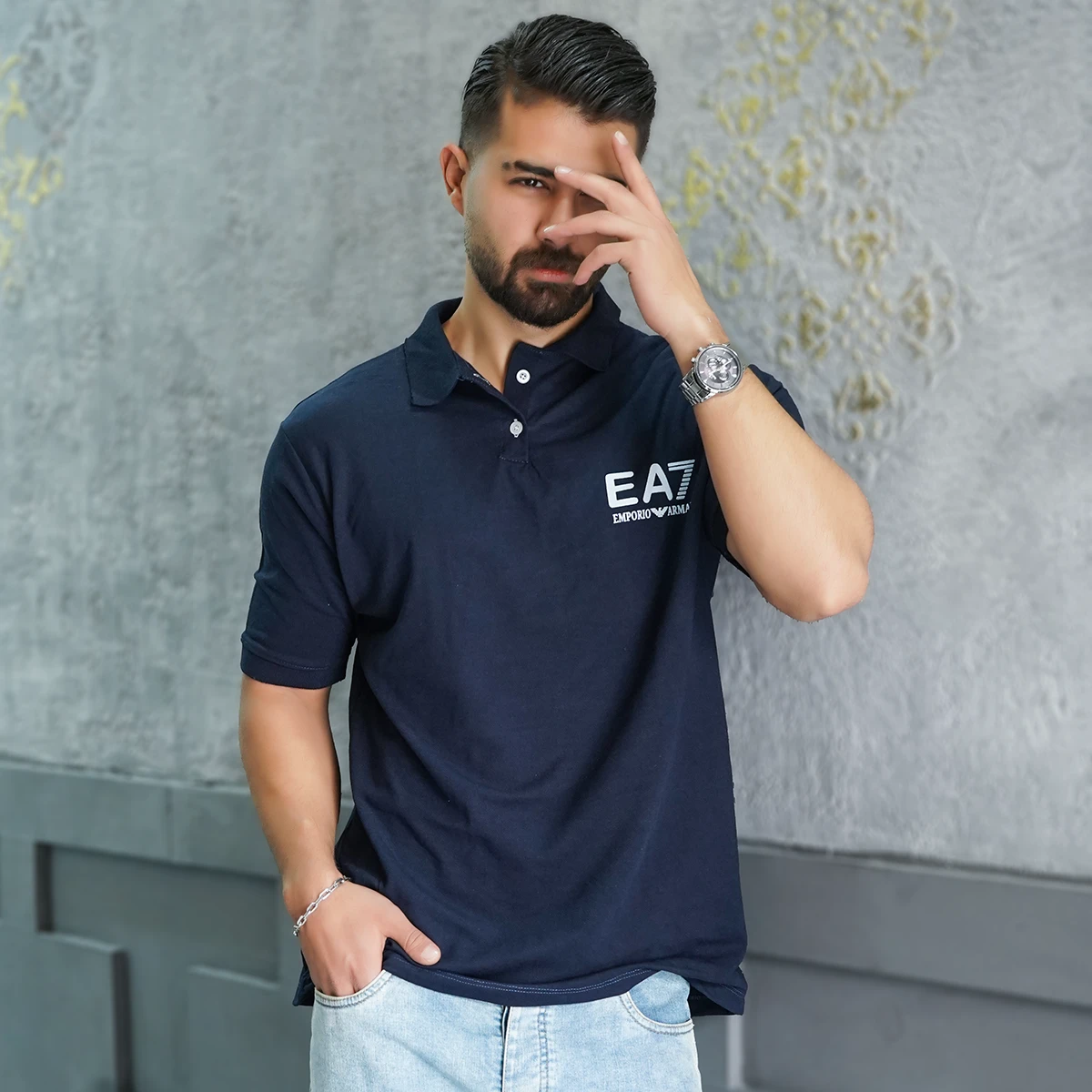 تیشرت سرمه ای مردانه EA7 مدل Nitan