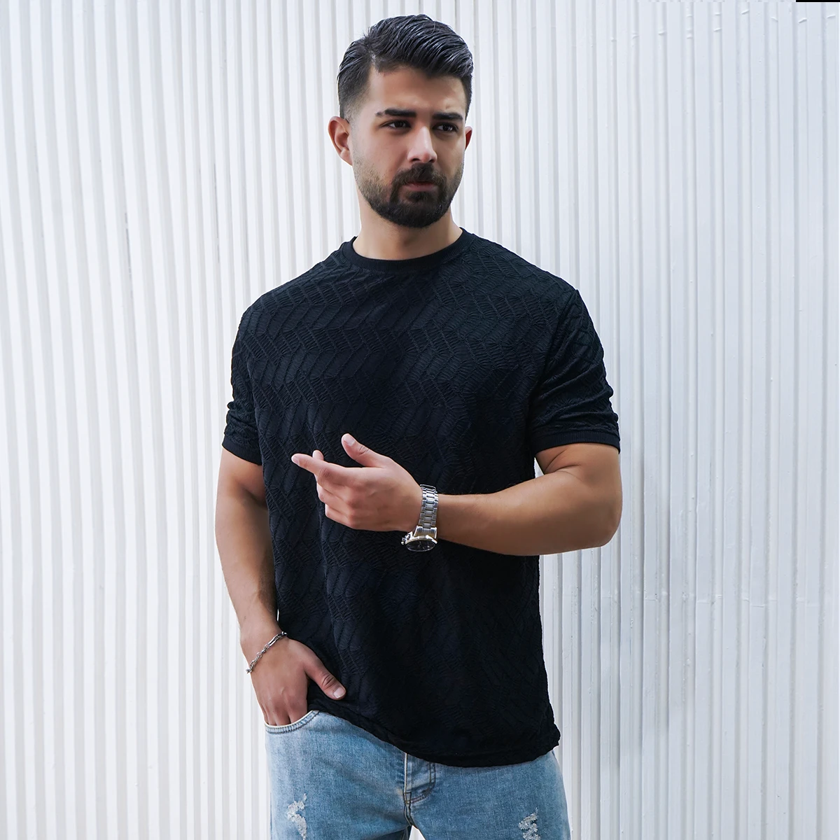 تیشرت مشکی مردانه مدل karan