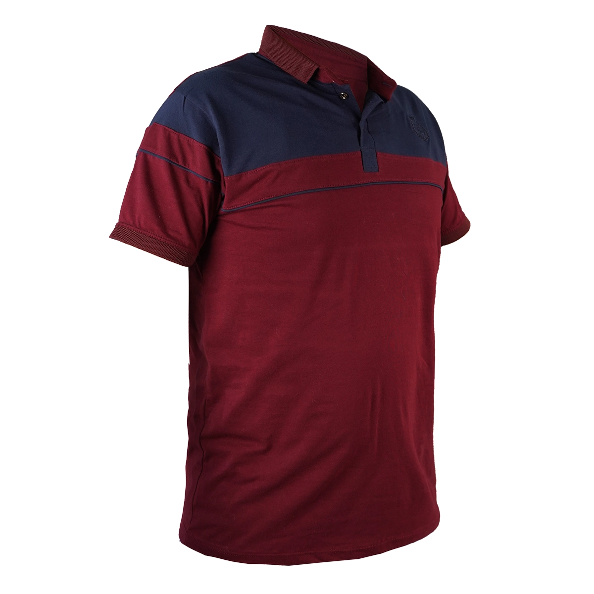 تیشرت مردانه یقه فرنچ زرشکی مدل Bahman