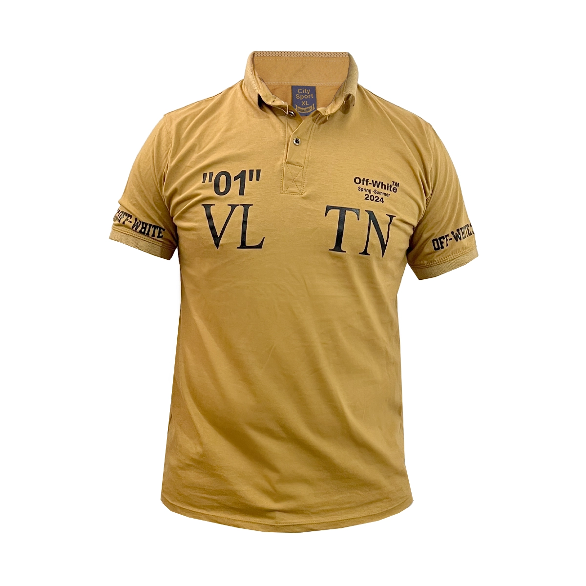 تیشرت مردانه خردلی مدل 01-LV