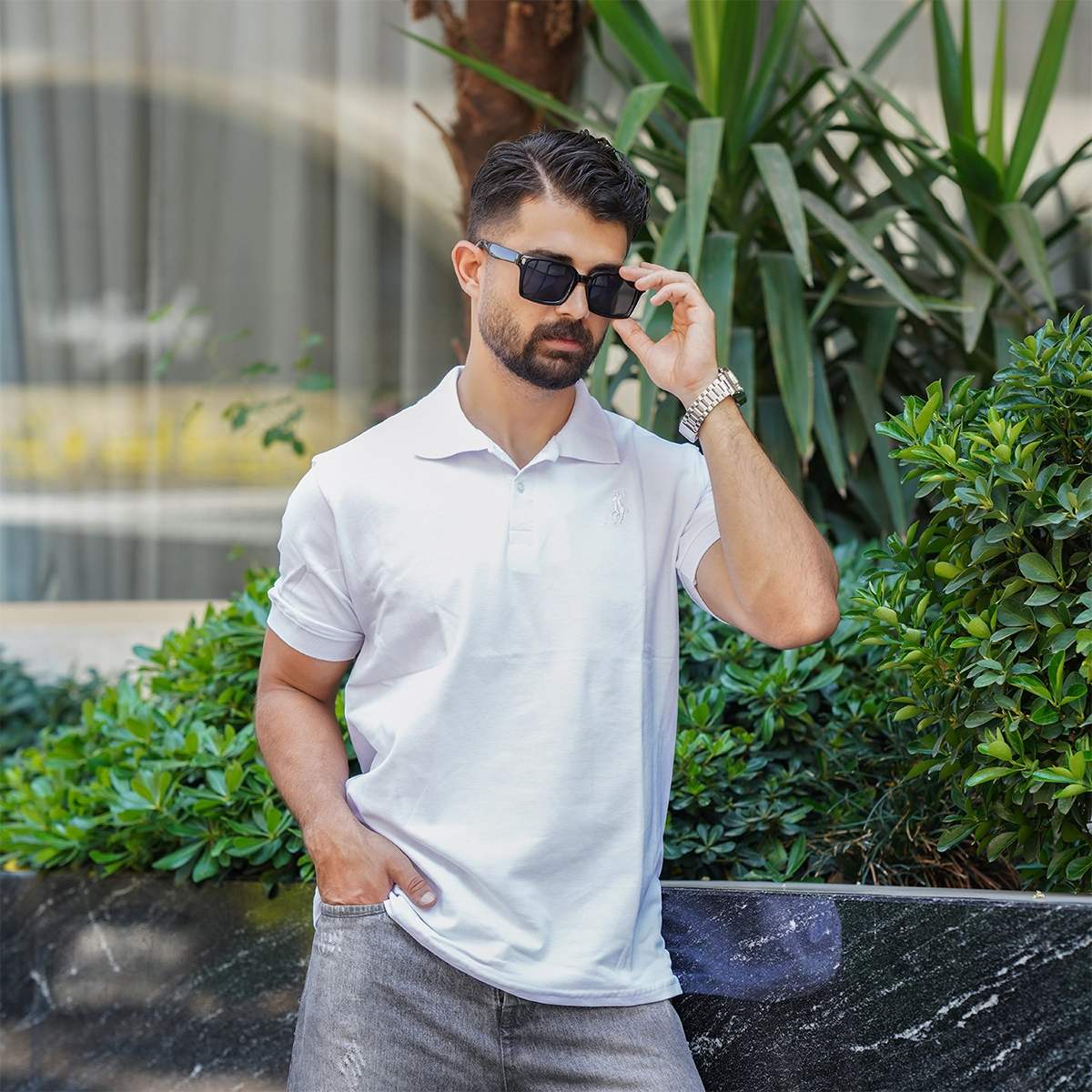 تیشرت مردانه جودون ساده سفید مدل Tiamo