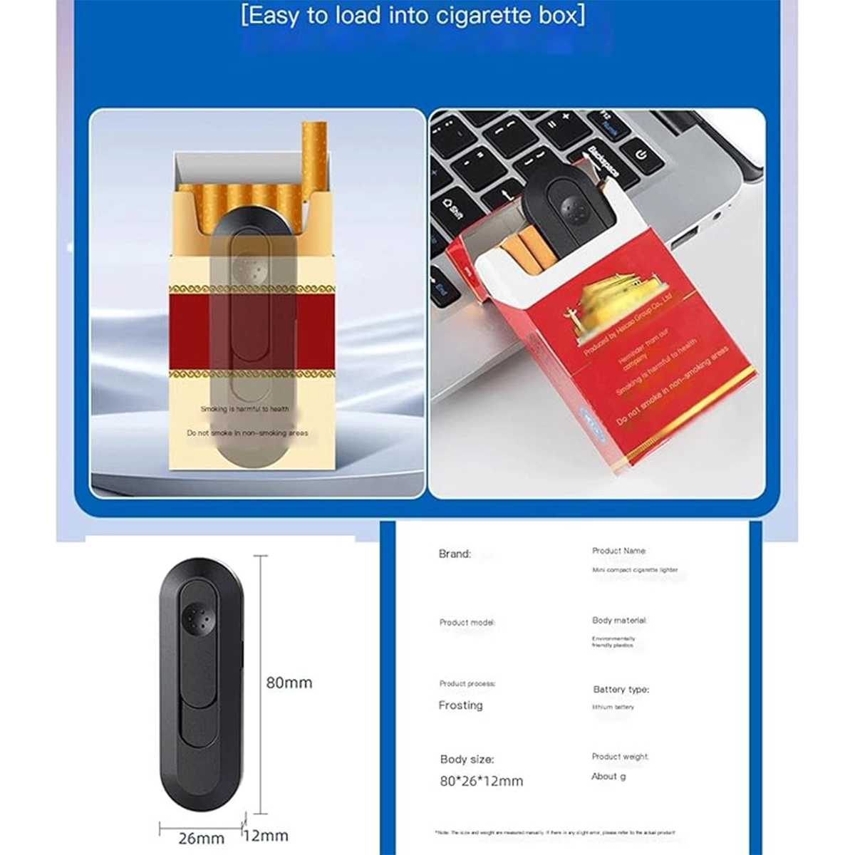 مینی فندک المنتی شارژی