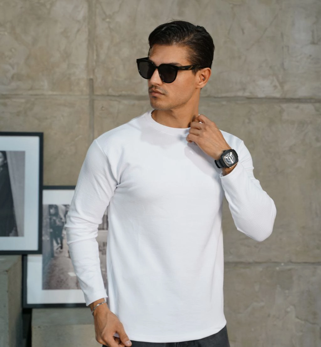 پکیج دورس سفید Atra و پافر مردانه Saniyar