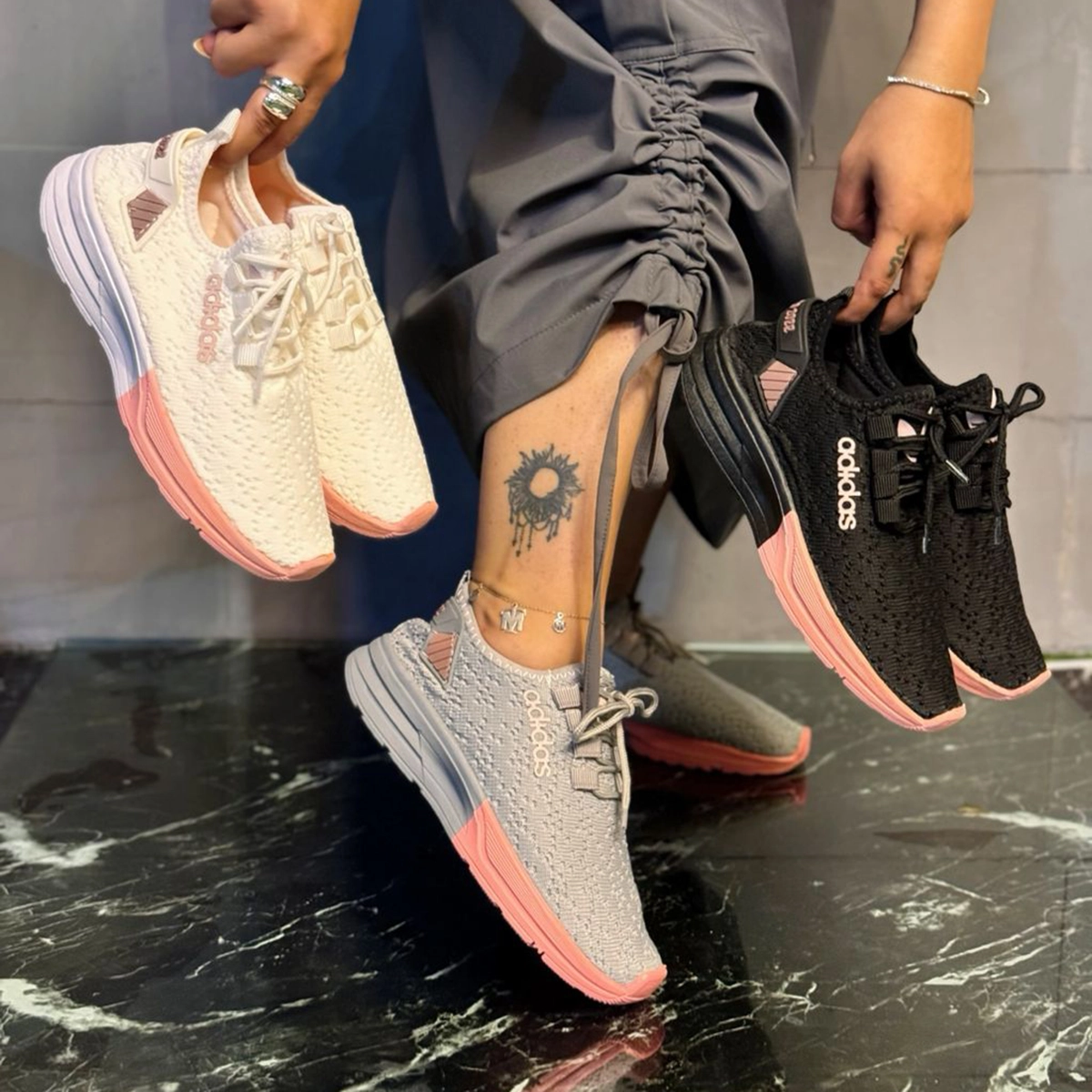 کفش ورزشی زنانه سفید صورتی مدل Rima