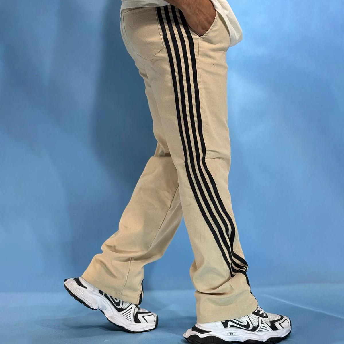 شلوار مردانه کرم مدل Strip