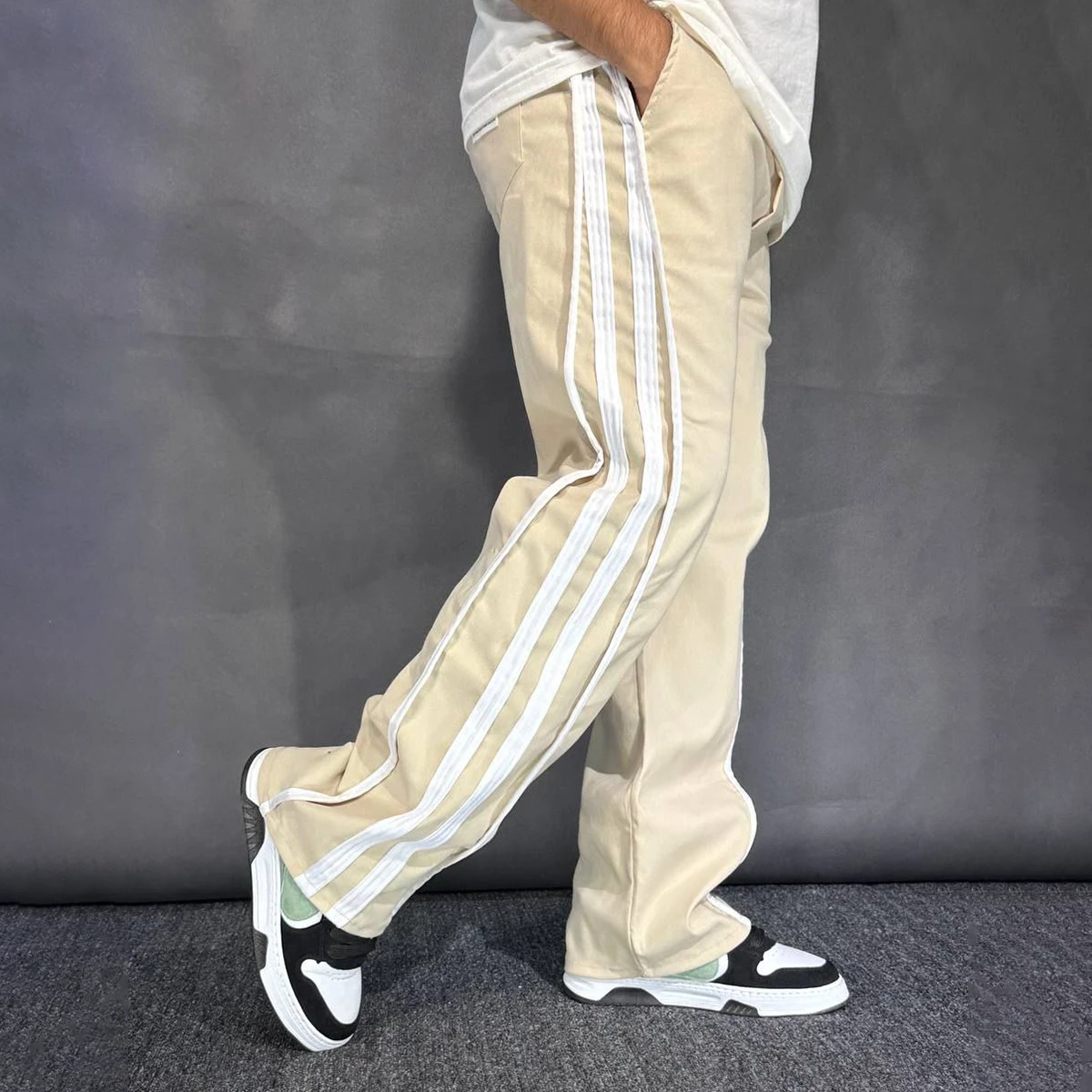 شلوار مردانه بنگال کش کرم مدل H370