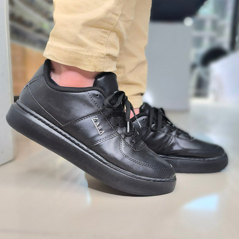 کفش تخت Zara مردانه مشکی زیره مشکی مدل Kiyan