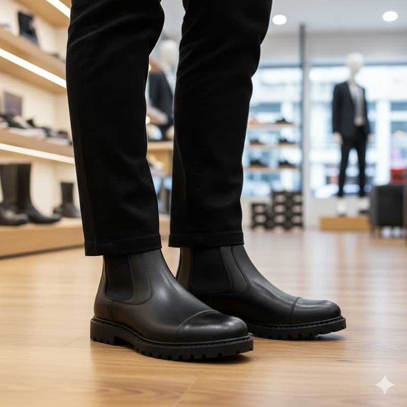 نیم بوت مردانه بغل کش مدل smith-مشکی