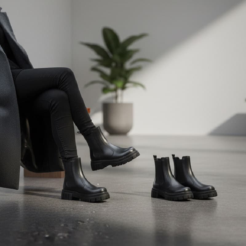 نیم بوت زنانه چلسی دوطرف کش-مشکی