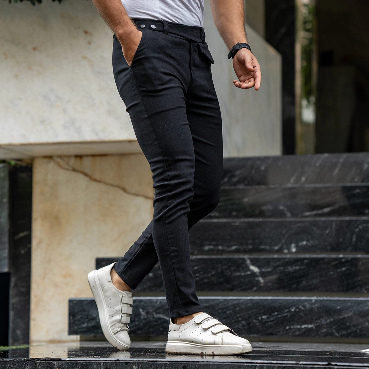 شلوار مردانه مشکی مدل Aflak