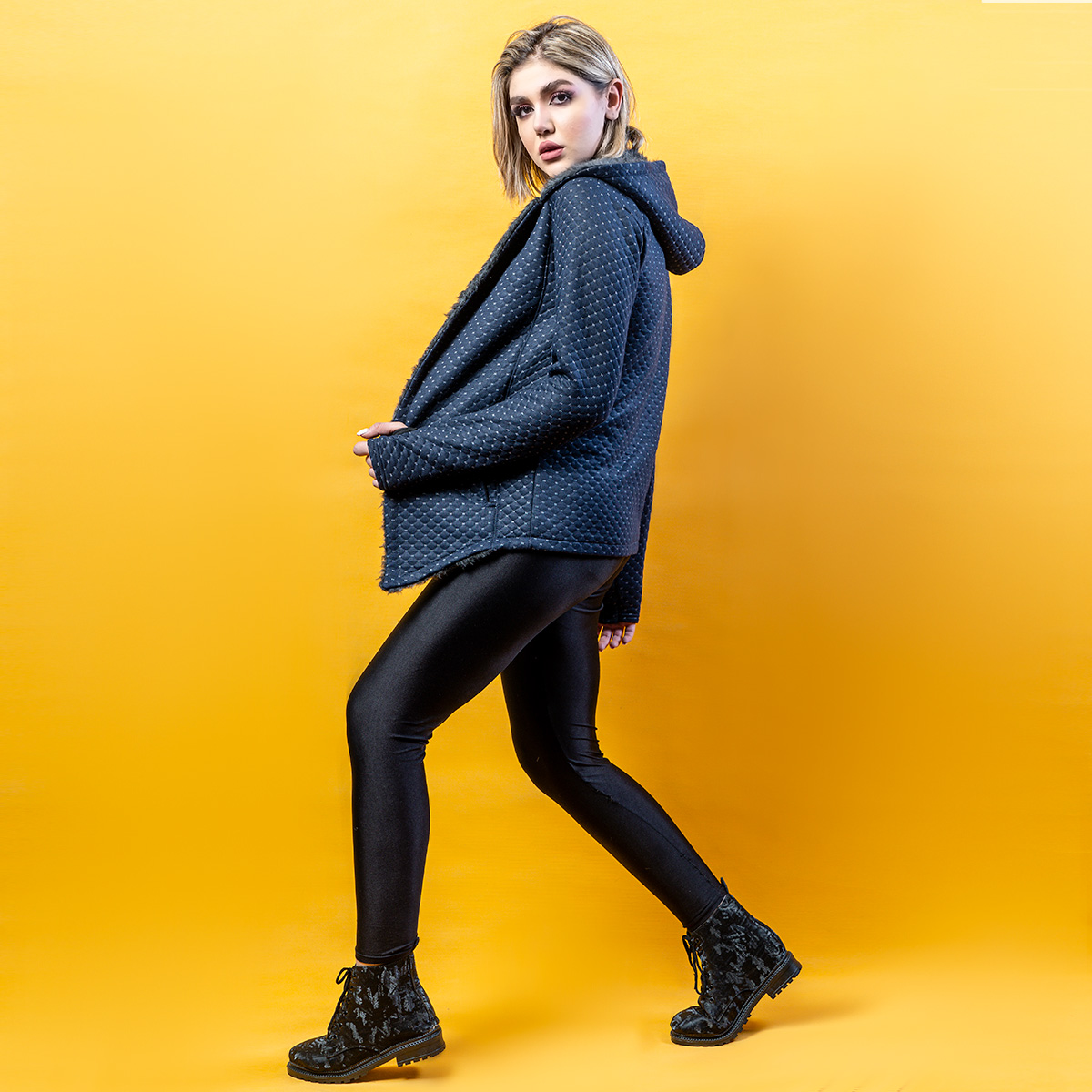 هودی دخترانه سرمه ای مدل Toran