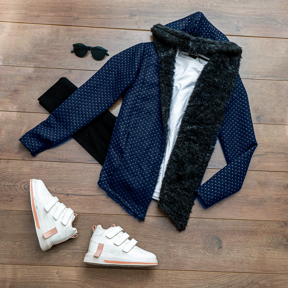 هودی دخترانه سرمه ای مدل Toran