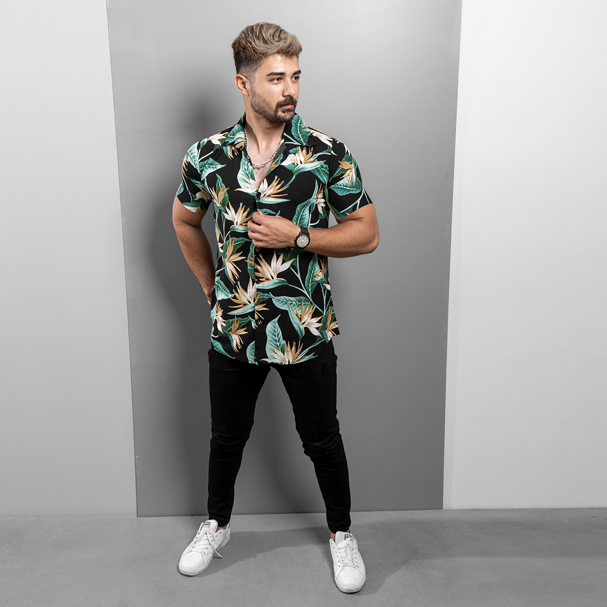 پیراهن هاوایی مردانه مدل Yojin-