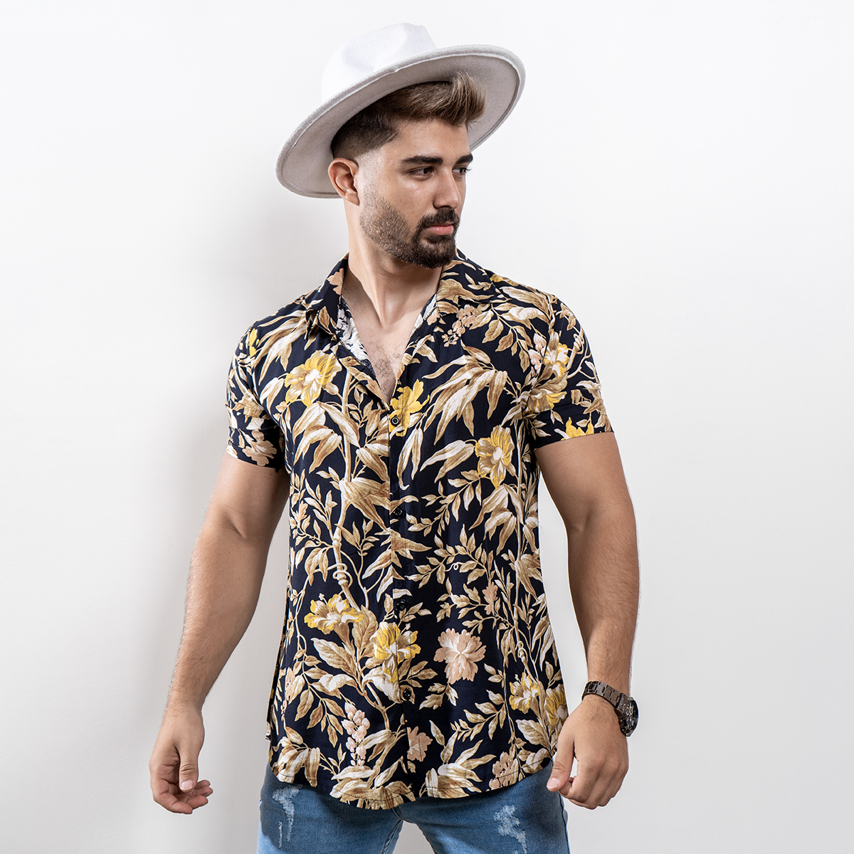 پیراهن هاوایی مردانه مدل Arman