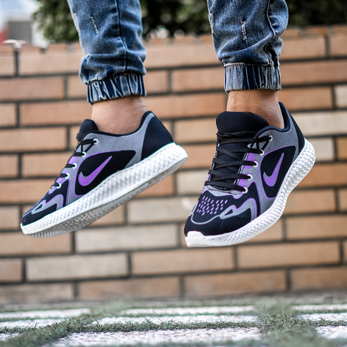 کفش ورزشی مشکی بنفش مردانه مدل Miden(T)