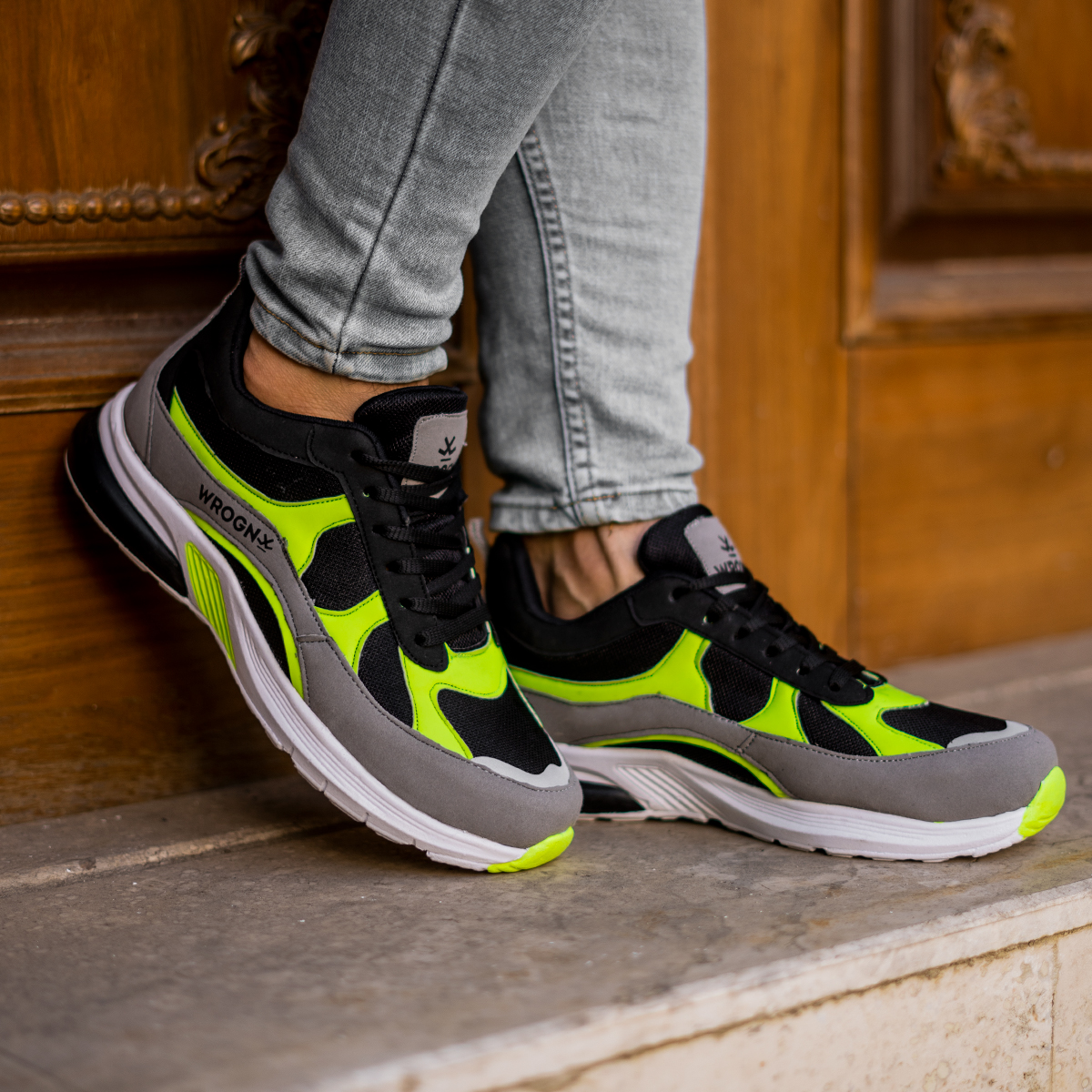کفش ورزشی Wrognمردانه مشکی سبز مدل Maloni