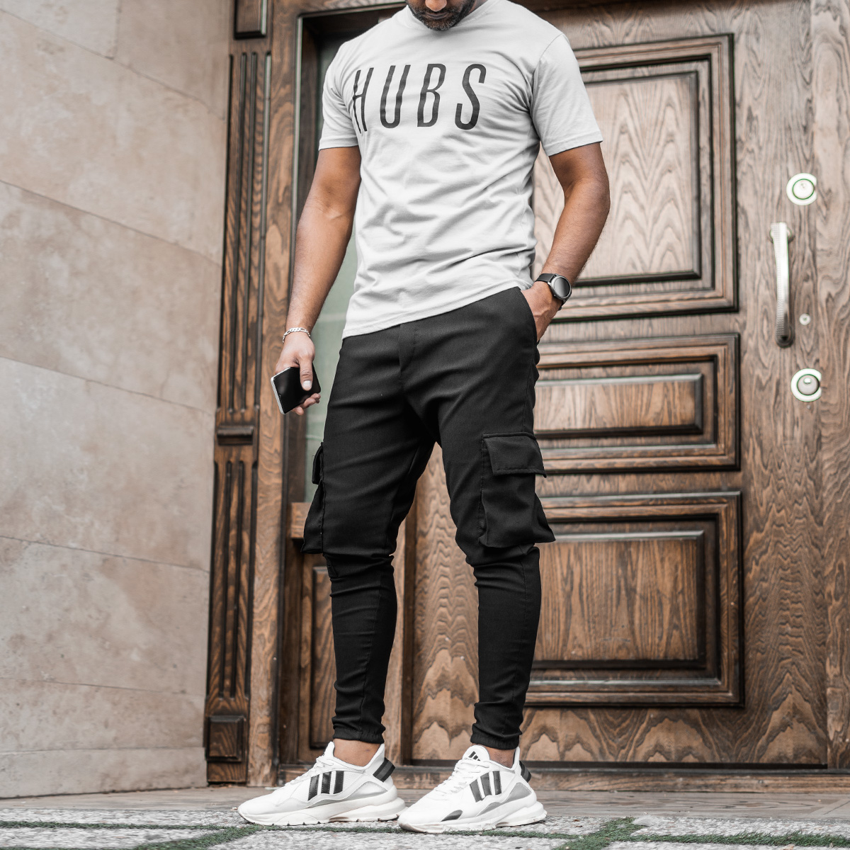 شلوار اسلش مردانه مشکی مدل Ermin