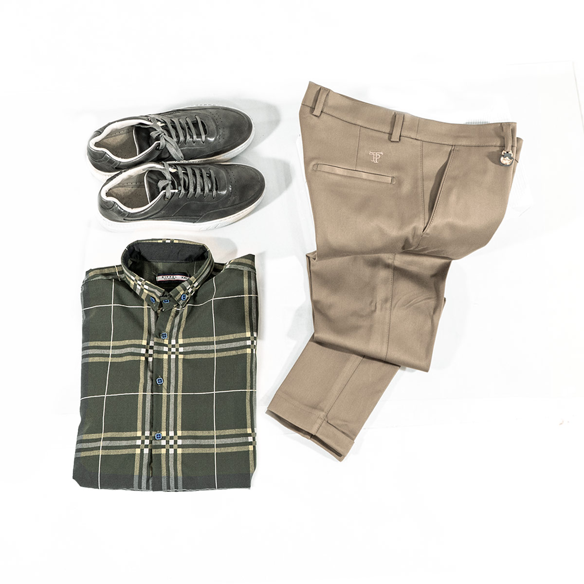 پیراهن چهار خونه سبز (T)مردانه مدل Malin